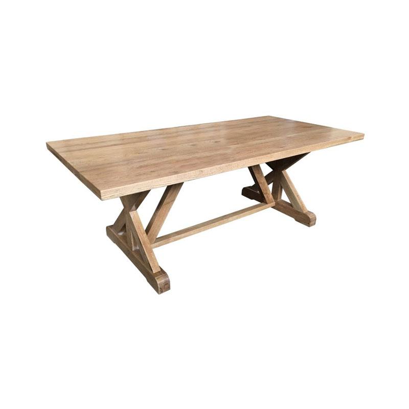 DUKE SOLID OAK TRESTLE DINING TABLE IN NATURAL