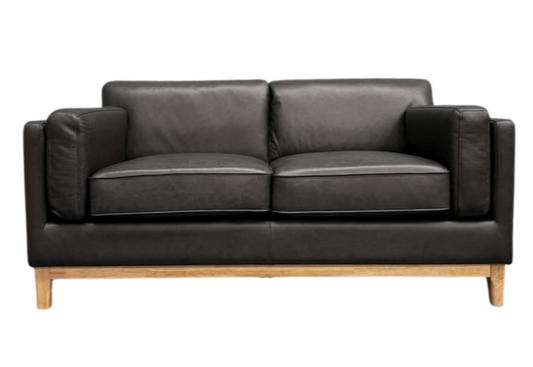 MARQUIS  2-SEATER OSLO LEATHER SOFA BLACK
