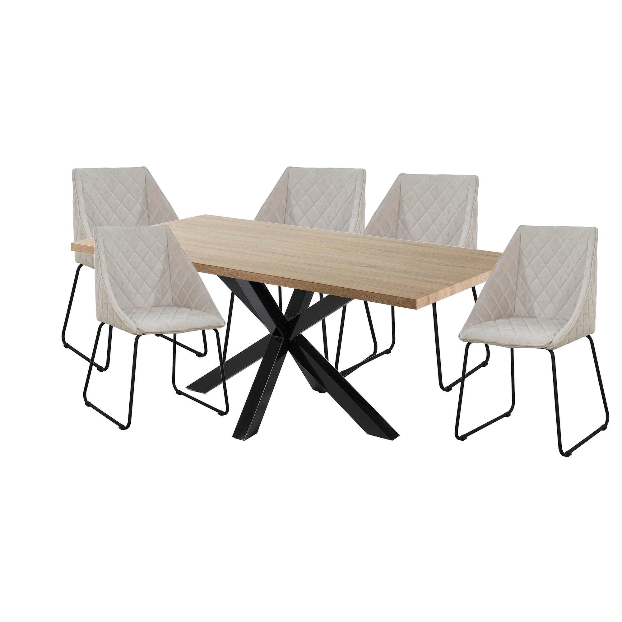 Cheap SALE  TABLE + 6 BEIGE DINING CHAIRS