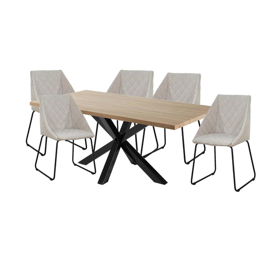 Cheap SALE  TABLE + 6 BEIGE DINING CHAIRS
