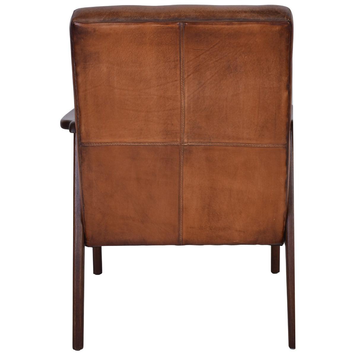 THEODORE VINTAGE LEATHER ARMCHAIR IN TOFFEE