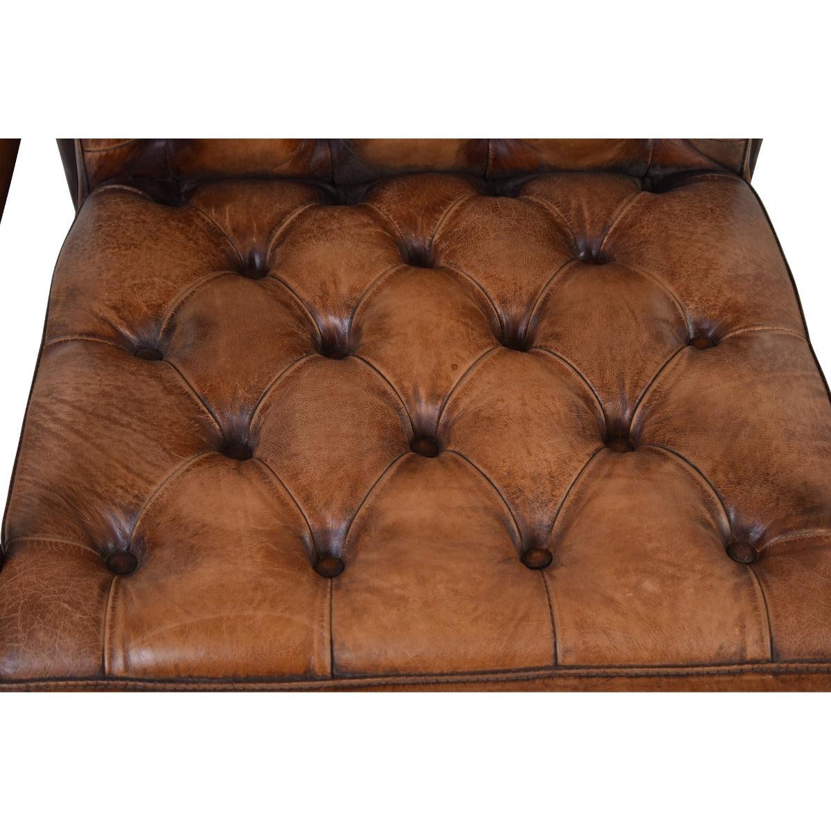 THEODORE VINTAGE LEATHER ARMCHAIR IN TOFFEE