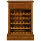 PEGASUS SOLID MAHOGANY TIMBER 30 BOTTLE WINERACK W/ 1 DRAWER- LIGHT PECAN - MyChocolateWood