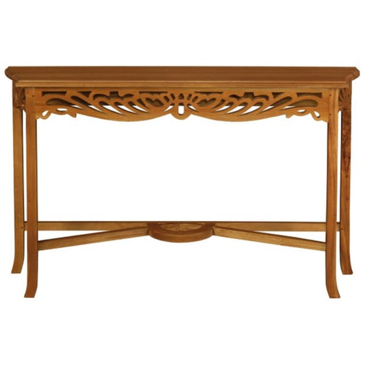 MANOR SOLID MAHOGANY TIMBER CONSOLE TABLE 120CM IN LIGHT PECAN