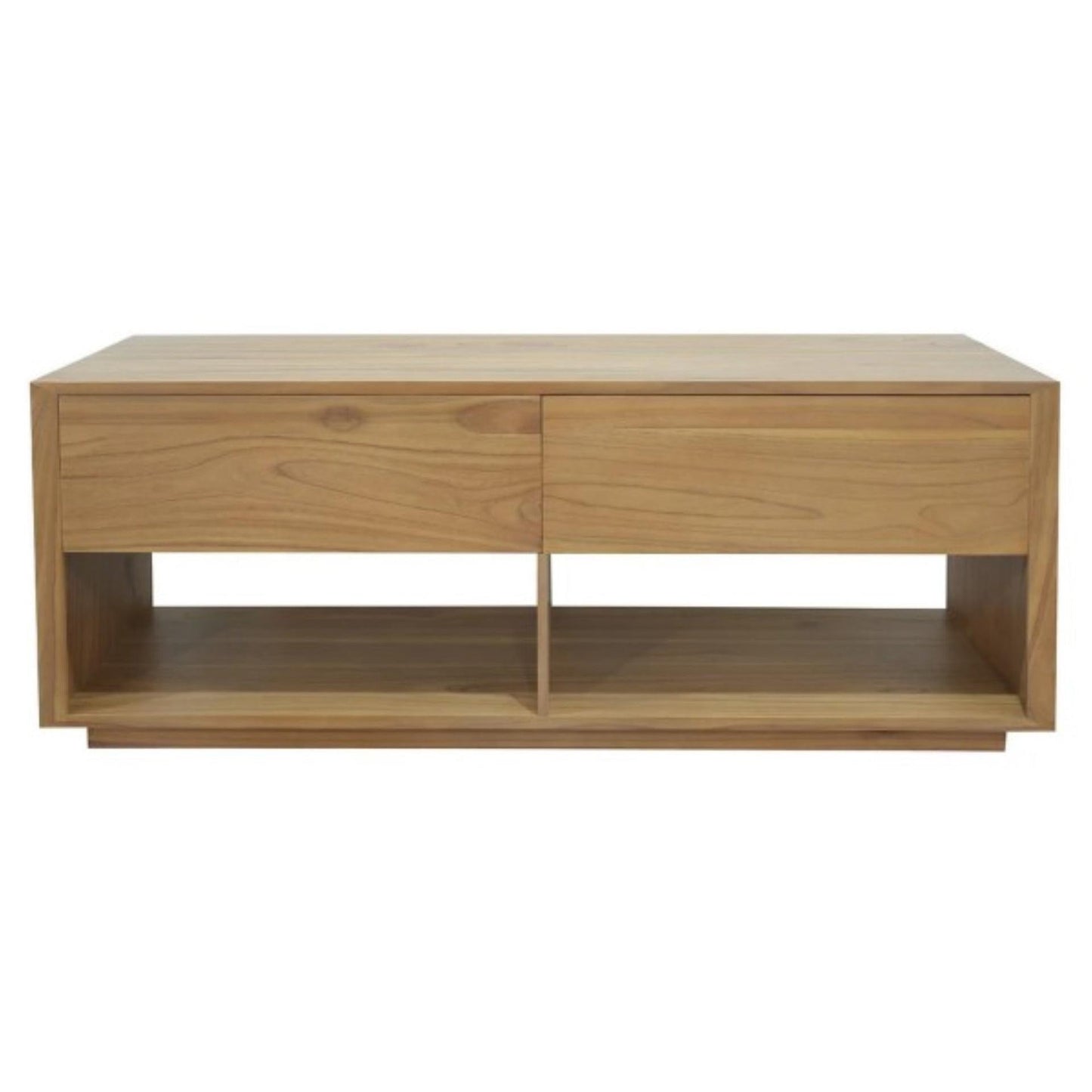 CARDEW SOLID WHITE CEDAR TIMBER 2 DRAWERS 140CM TV UNIT IN NATURAL