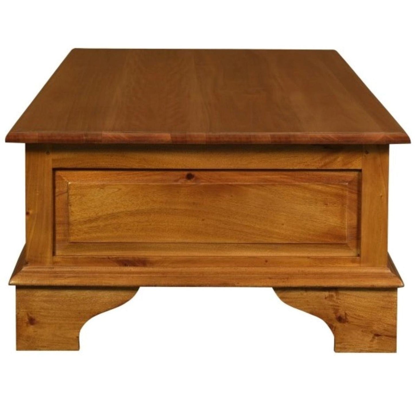 KLEVERSON SOLID MAHOGANY 6 DRAWERS RECTANGULAR COFFEE TABLE IN LIGHT PECAN