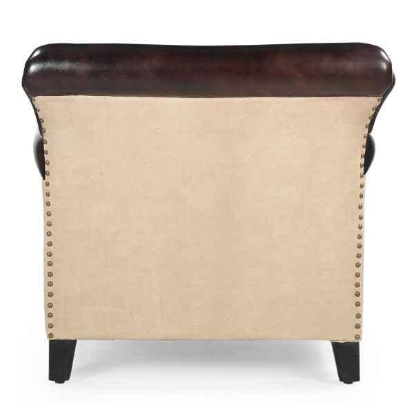 CHESTERFIELD STYLE CHARLESTON POLO ARMCHAIR REAL LEATHER LIVING ROOM CHAIR - MyChocolateWood