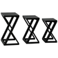 BRESCIA SOLID MAHOGANY NEST OF TABLES/SET OF 3 SMALL SOLID MAHOGANY TABLES IN BLACK - MyChocolateWood