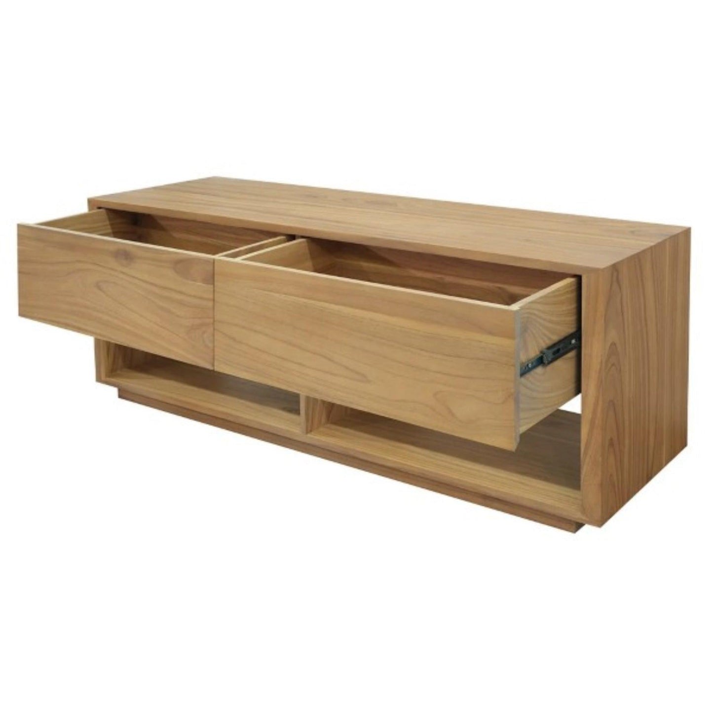 CARDEW SOLID WHITE CEDAR TIMBER 2 DRAWERS 140CM TV UNIT IN NATURAL