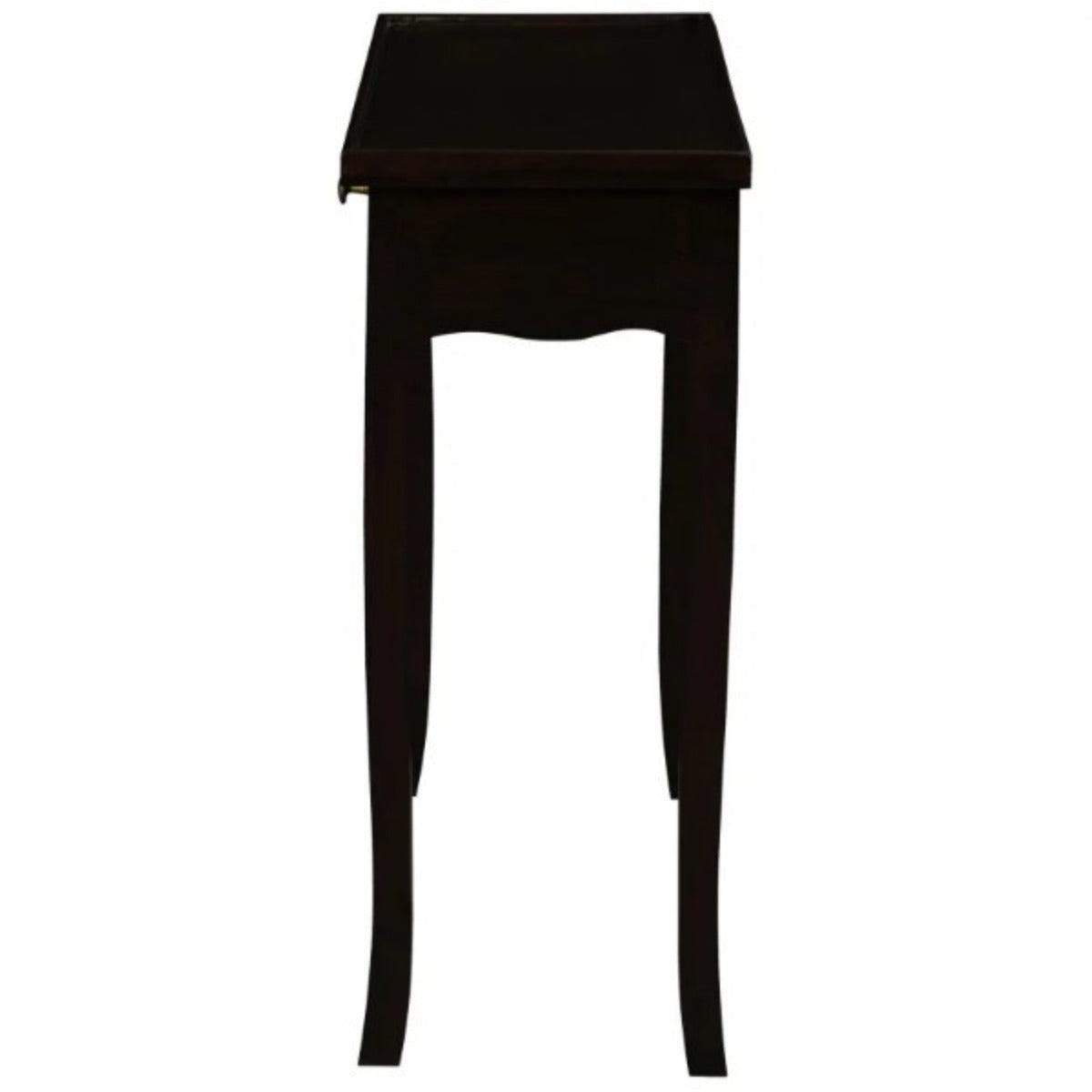 MANDY QUEEN ANN SOLID MAHOGANY 2 DRAWER PHONE/CONSOLE TABLE IN CHOCOLATE
