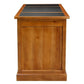DAKOTA SOLID MAHOGANY TIMBER 160CM WRITING DESK WITH LEATHERETTE TOP - LIGHT PECAN - MyChocolateWood