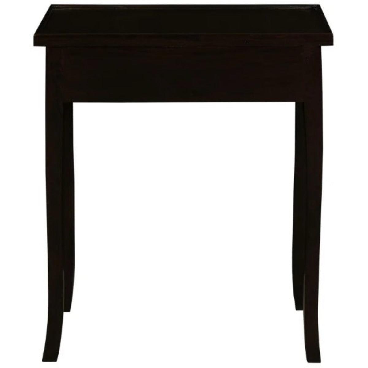 MANDY QUEEN ANN SOLID MAHOGANY 2 DRAWER PHONE/CONSOLE TABLE IN CHOCOLATE
