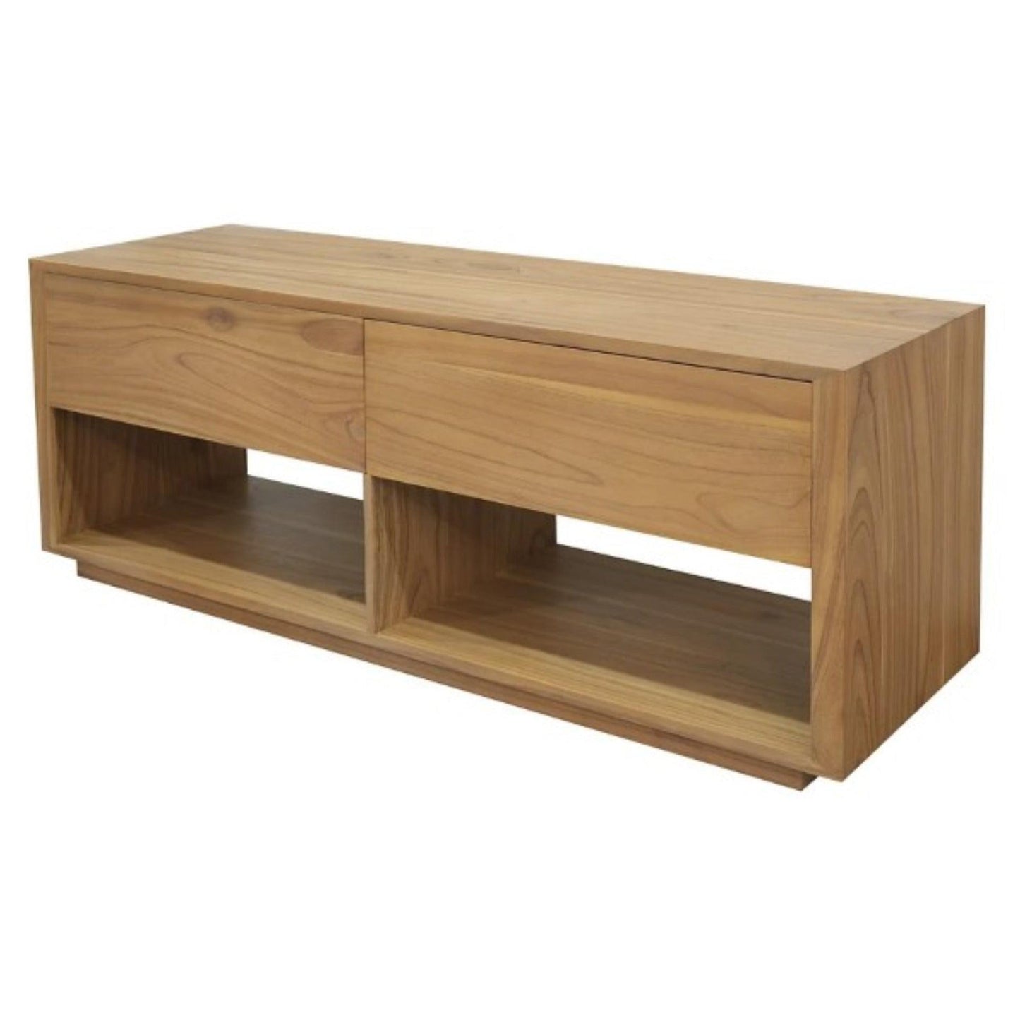 CARDEW SOLID WHITE CEDAR TIMBER 2 DRAWERS 140CM TV UNIT IN NATURAL