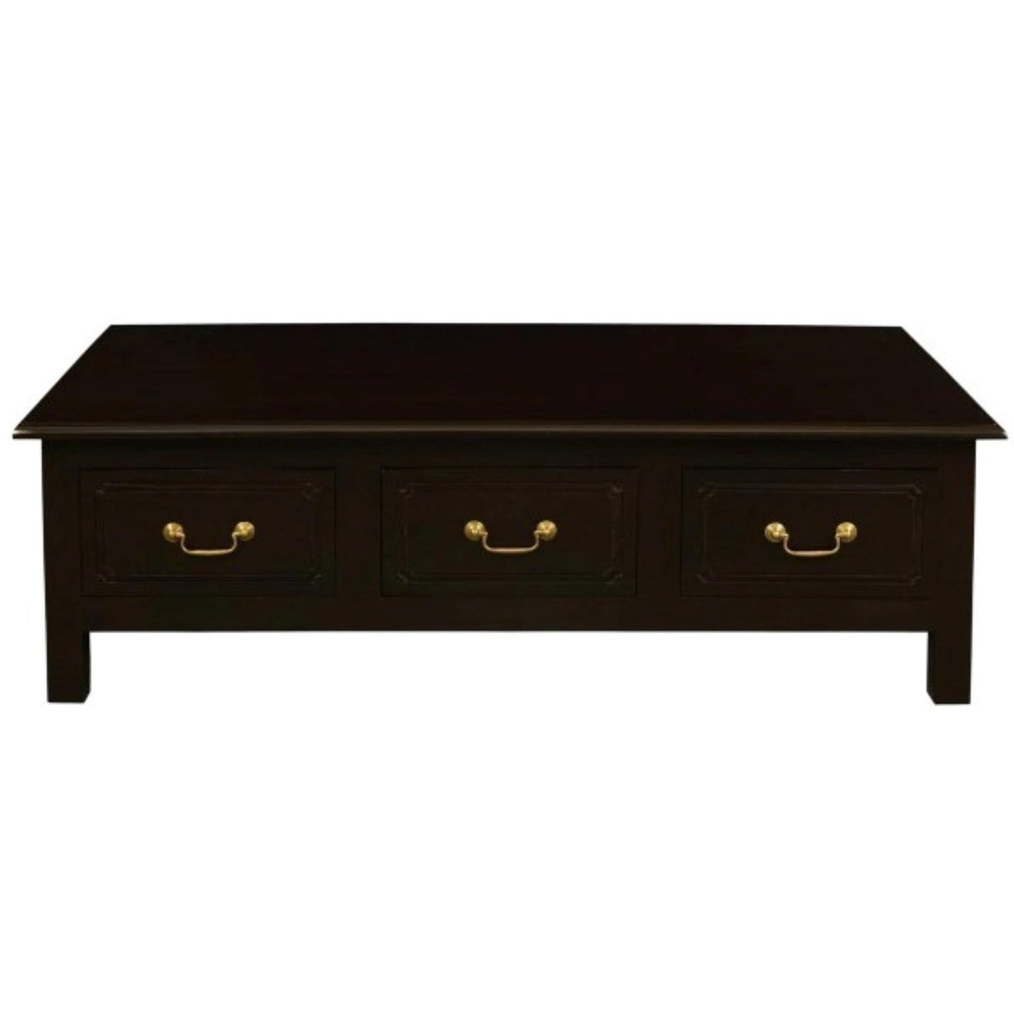 NERIN SOLID MAHOGANY 6 DRAWERS RECTANGULAR COFFEE TABLE IN CHOCOLATE