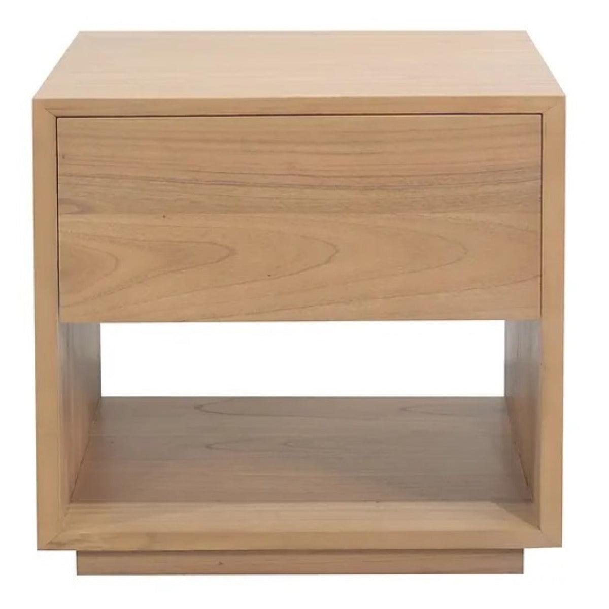 CARDEW SOLID WHITE CEDAR 1 DRAWER BEDSIDE TABLE IN NATURAL