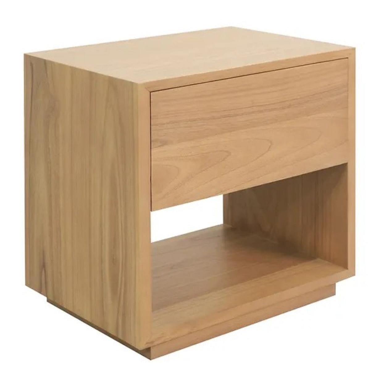 CARDEW SOLID WHITE CEDAR 1 DRAWER BEDSIDE TABLE IN NATURAL