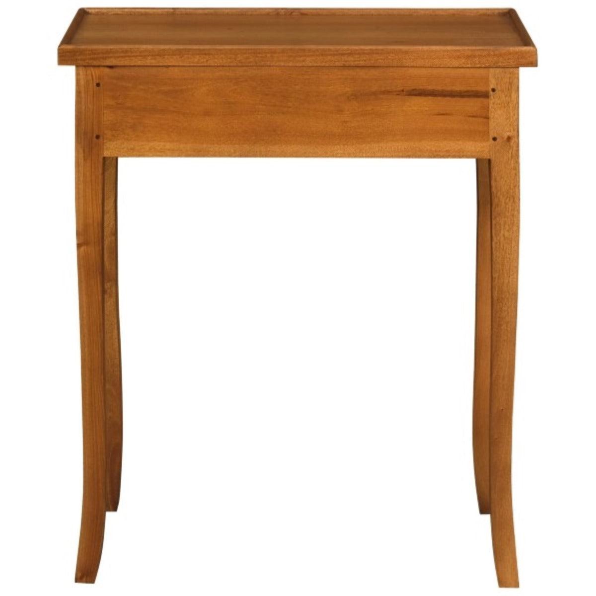 MANDY QUEEN ANN SOLID MAHOGANY 2 DRAWER PHONE/CONSOLE TABLE IN LIGHT PECAN