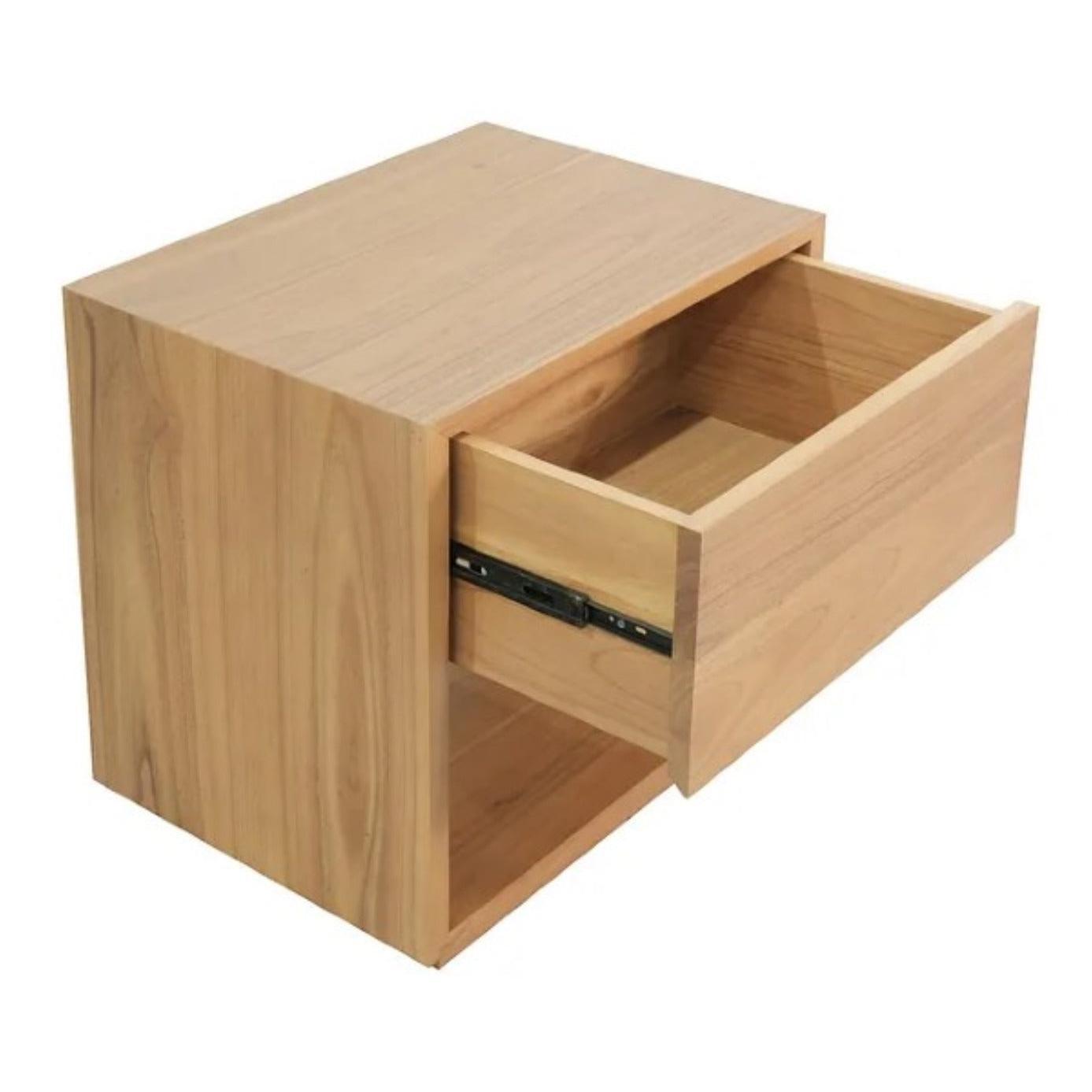 CARDEW SOLID WHITE CEDAR 1 DRAWER BEDSIDE TABLE IN NATURAL
