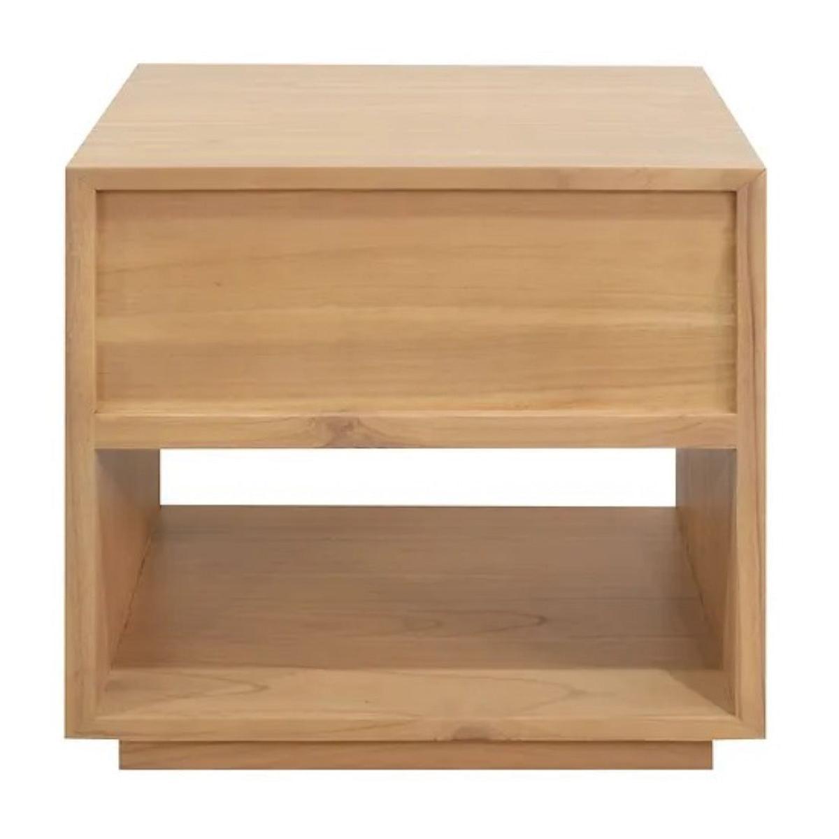 CARDEW SOLID WHITE CEDAR 1 DRAWER BEDSIDE TABLE IN NATURAL