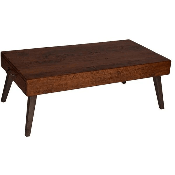 COLOGNE 120CM COFFEE TABLE WITH 2 SIDE DRAWERS IN MEDIUM BROWN