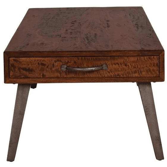COLOGNE 120CM COFFEE TABLE WITH 2 SIDE DRAWERS IN MEDIUM BROWN