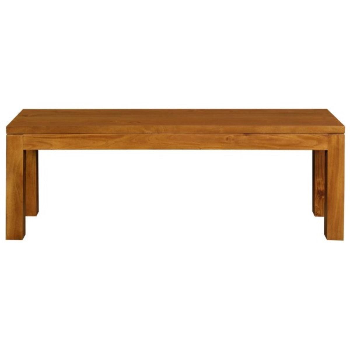 FULTON SOLID MAHOAGNY TIMBER BENCH 128CM IN LIGHT PECAN