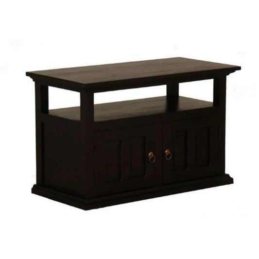 ALLENBY SOLID MAHOGANY TV UNIT 2 DOORS/SHELF - CHOCOLATE