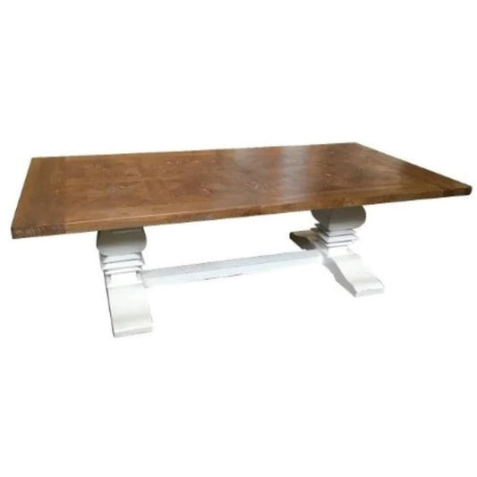 Online Dining Package  Table with 8 White Oak Cross Back Chairs