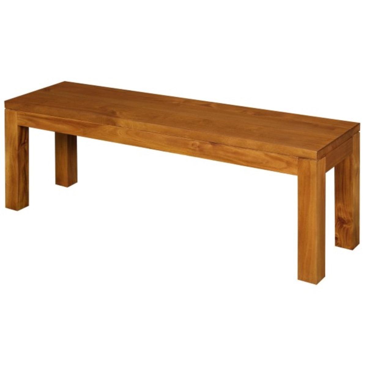 FULTON SOLID MAHOAGNY TIMBER BENCH 128CM IN LIGHT PECAN