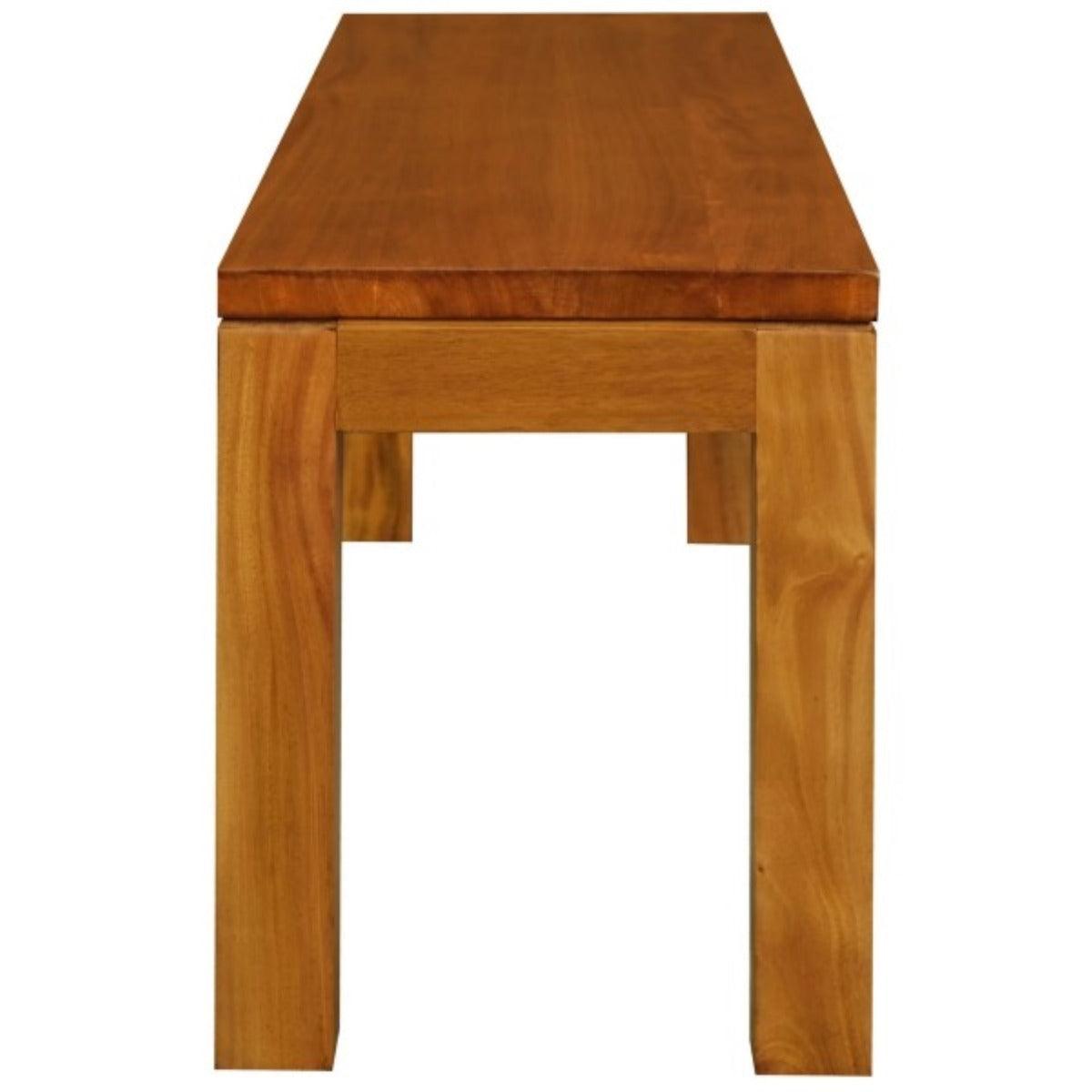 FULTON SOLID MAHOAGNY TIMBER BENCH 128CM IN LIGHT PECAN