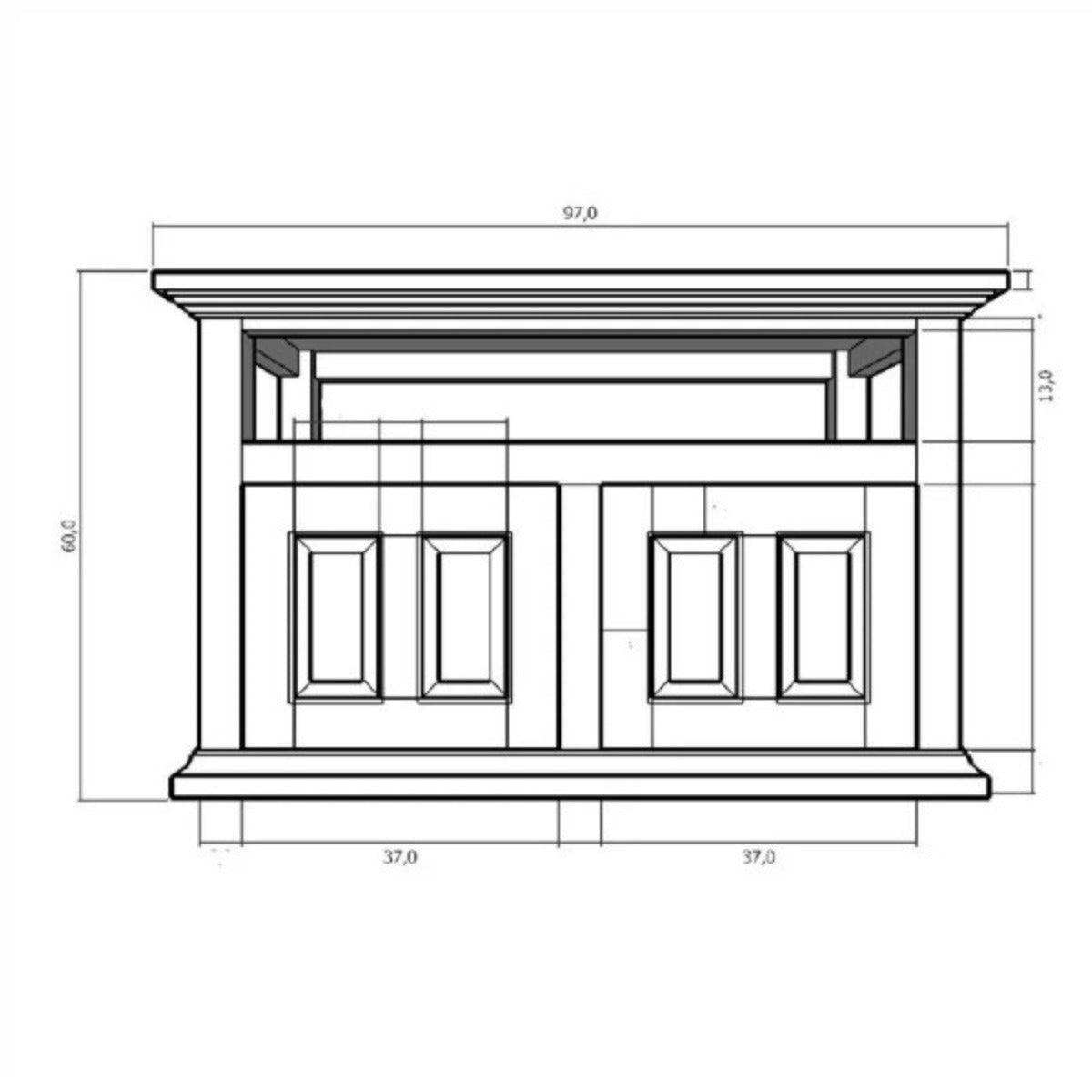 ALLENBY SOLID MAHOGANY TV UNIT 2 DOORS/SHELF - MAHOGANY