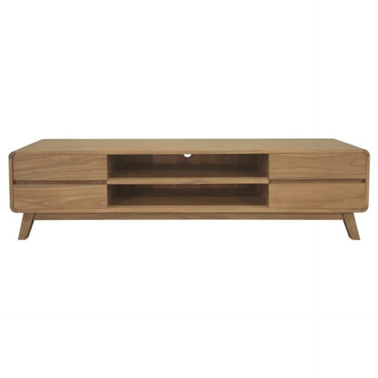 PROVIDENCE WHITE CEDAR TIMBER TV UNIT 4 DRAWERS NATURAL