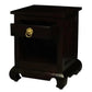 HIROKO OPIUM STYLE LEG 1 DRAW & 1 SHELF BEDISDE TABLE - CHOCOLATE - MyChocolateWood
