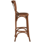 MALMO CROSS BACK OAK BAR STOOL WITH GREY METAL STRAPS - MyChocolateWood