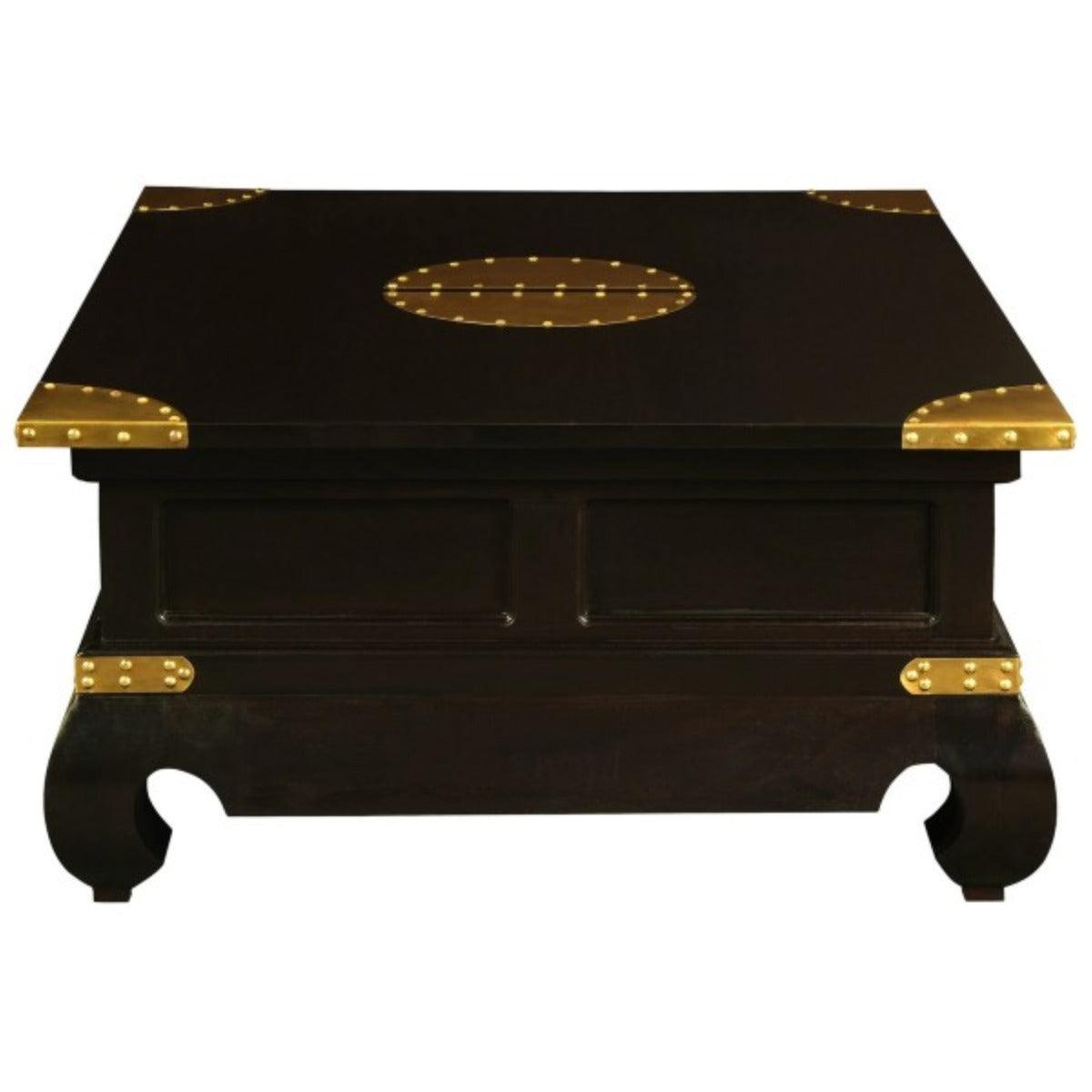 HIROKO SOLID MAHOGANY CHINESE STYLE 4 DRAWERS RECTANGULAR COFFEE TABLE IN CHOCOLATE