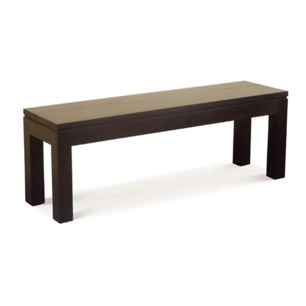 FULTON SOLID MAHOAGNY TIMBER BENCH 158CM IN CHOCOLATE