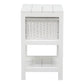 MAGENTO SINGLE DRAWER RATTAN LAMP TABLE/SIDE TABLE IN SOLID MAHOGANY - WHITE - MyChocolateWood