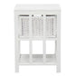 MAGENTO SINGLE DRAWER RATTAN LAMP TABLE/SIDE TABLE IN SOLID MAHOGANY - WHITE - MyChocolateWood