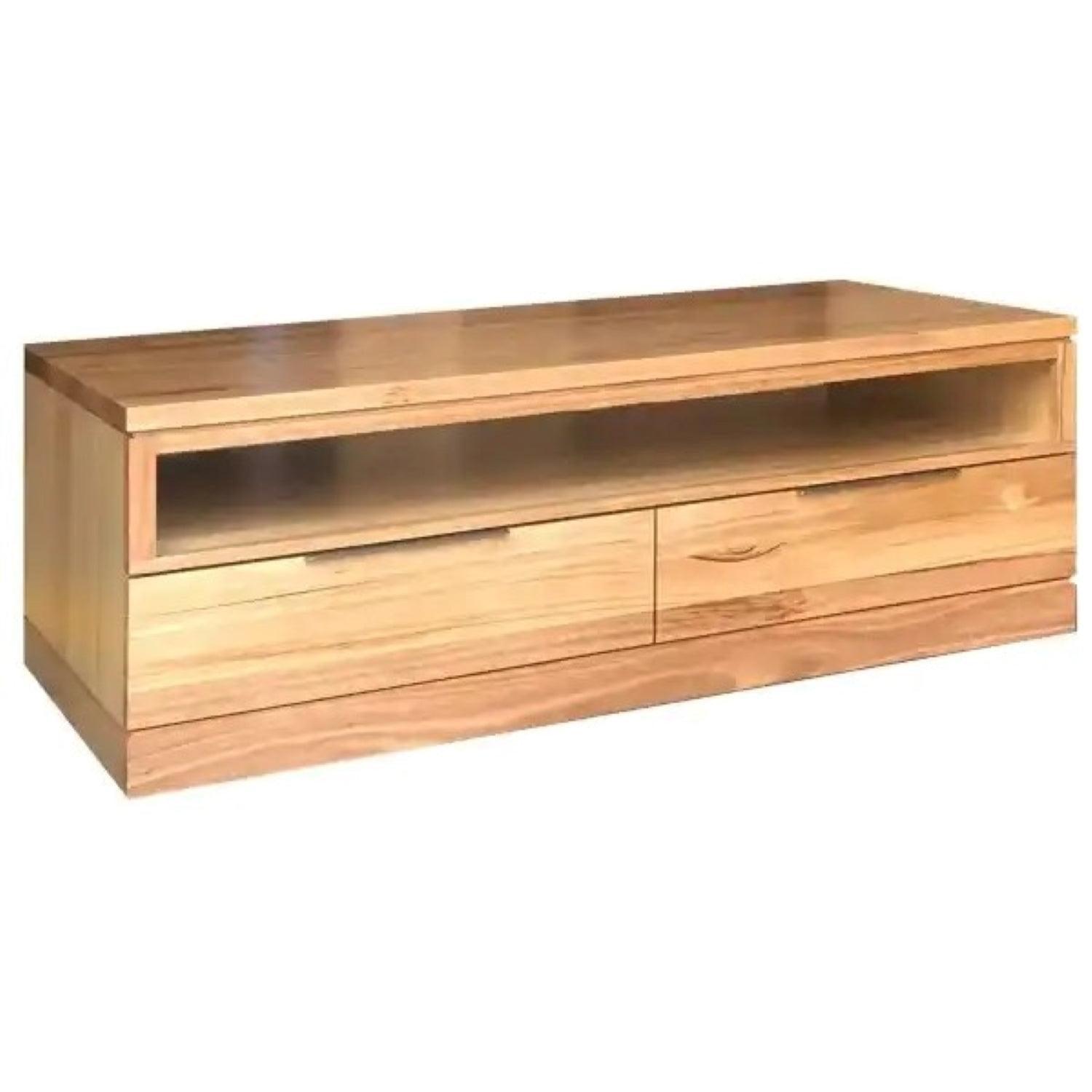 MARILYN SOLID MESSMATE TIMBER COFFEE TABLE W/2 DRAWERS  140CM