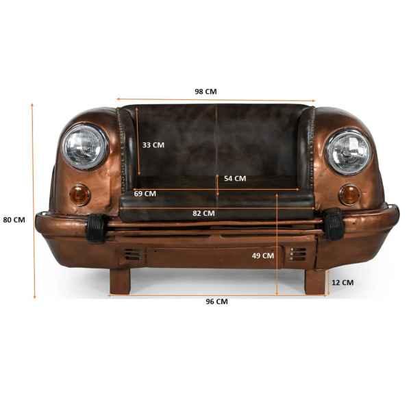 LEO AMBASSADOR CAR SOFA/SETTEE - REPURPOSED BACK SEAT OF A CAR - MyChocolateWood