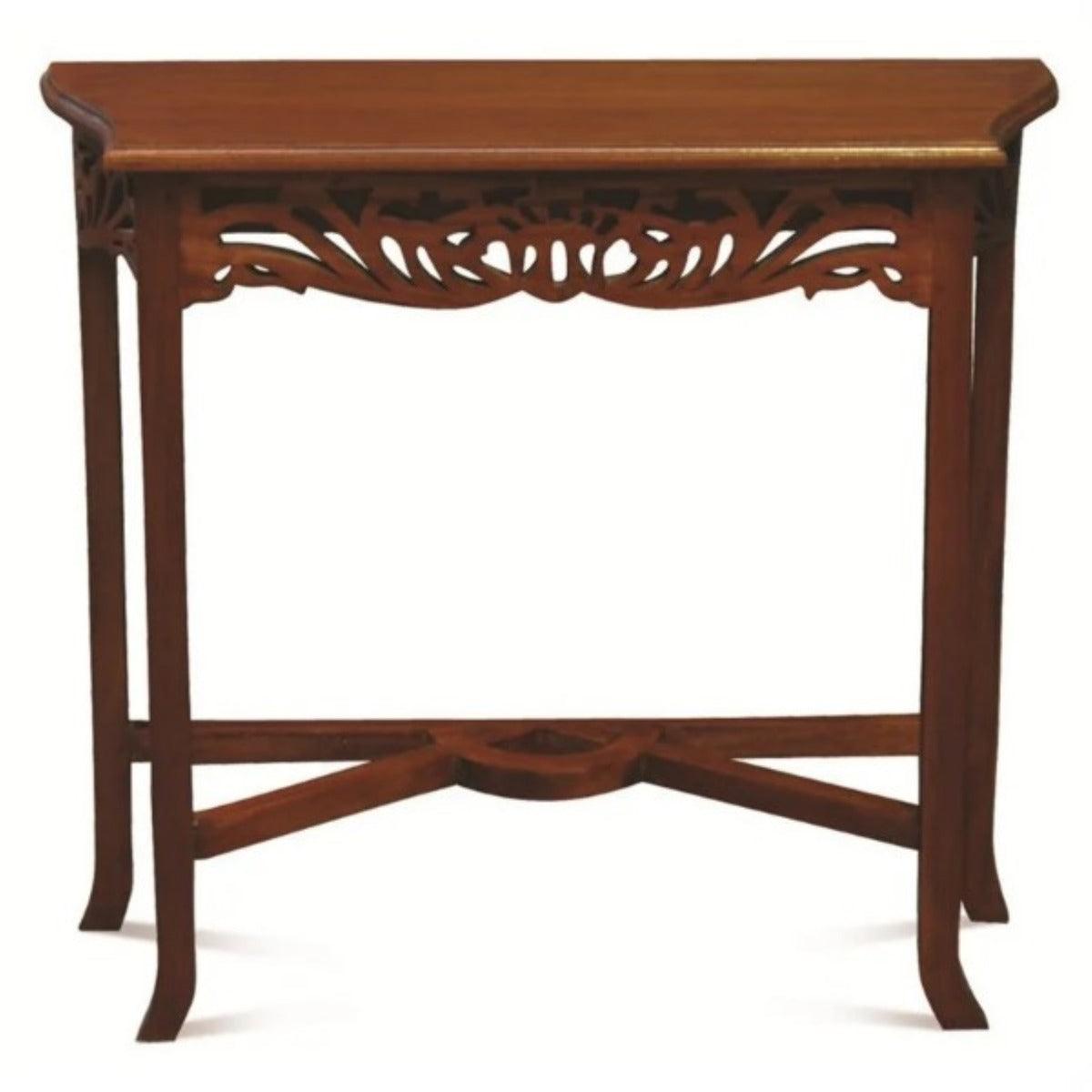 MANOR SOLID MAHOGANY TIMBER CONSOLE TABLE 82CM IN MAHOGANY