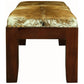 ASHMORE SOLID MAHOGANY TIMBER DOUBLE BENCH WITH GOAT HIDE SEAT - MyChocolateWood