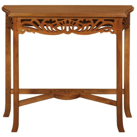MANOR SOLID MAHOGANY TIMBER CONSOLE TABLE 82CM IN LIGHT PECAN