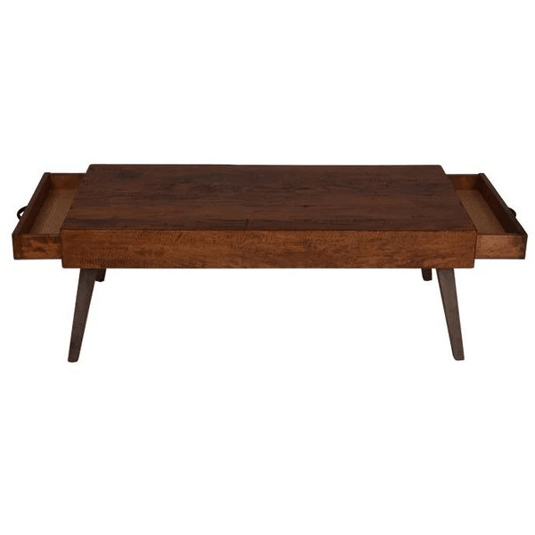COLOGNE 160CM COFFEE TABLE WITH 2 SIDE DRAWERS IN MEDIUM BROWN
