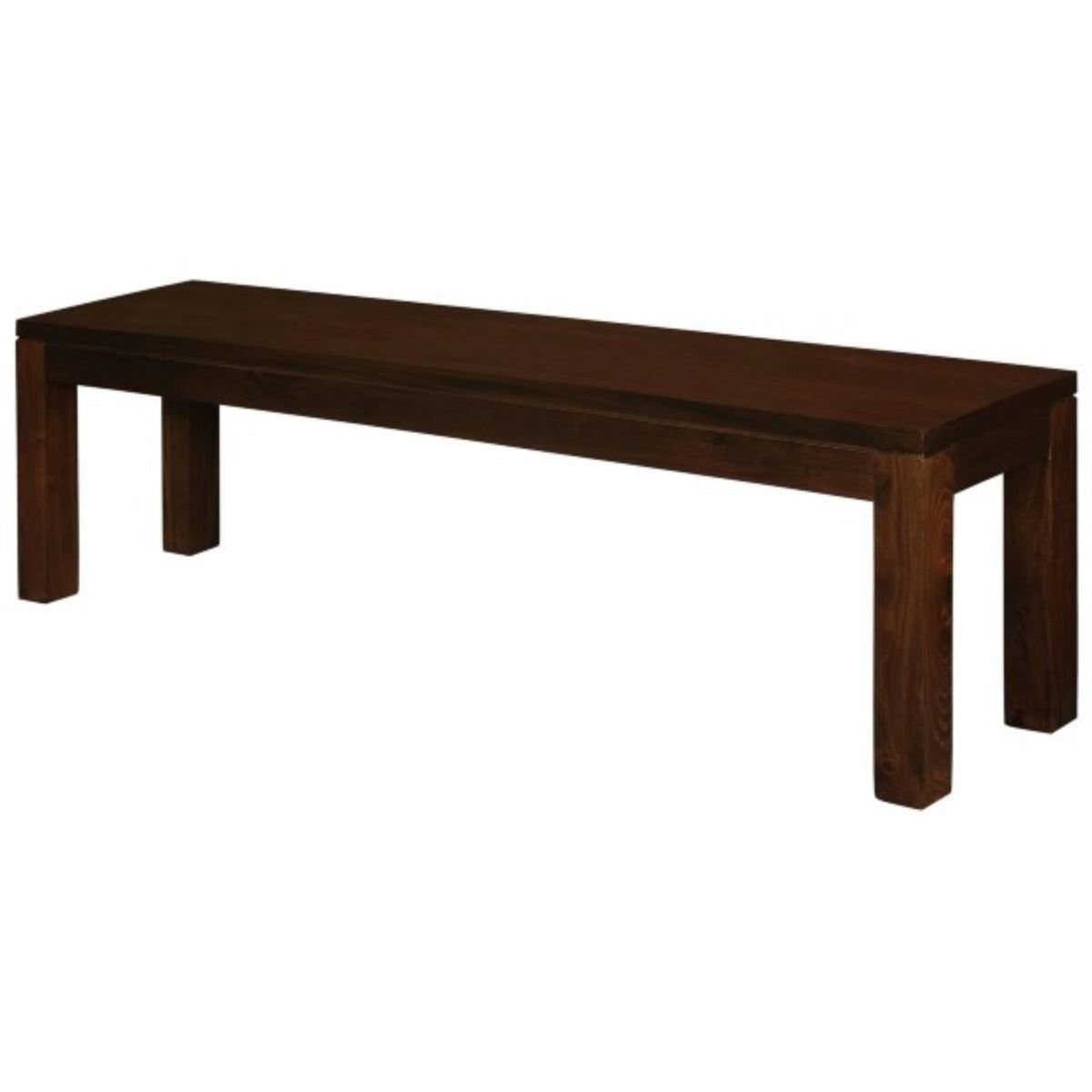 FULTON SOLID MAHOGANY TIMBER BENCH IN MAHOGANY COLOUR 158CM