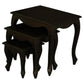 QUEEN ANN SOLID MAHOGANY NEST OF TABLES/SET OF 3 TABLES IN CHOCOLATE - MyChocolateWood