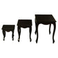 QUEEN ANN SOLID MAHOGANY NEST OF TABLES/SET OF 3 TABLES IN CHOCOLATE - MyChocolateWood