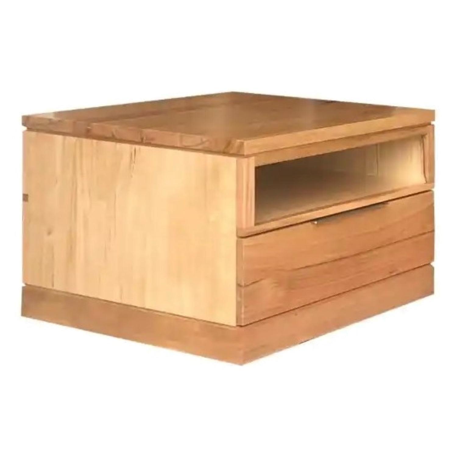 MARILYN 1 DRAWER/SHELF SIDE TABLE IN MESSMATE TIMBER 70CM - MyChocolateWood