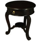 FRANCIS CABRIOL LEG SOLID MAHOGANY TIMBER ROUND LAMP TABLE- CHOCOLATE - MyChocolateWood
