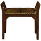DAISY SOLID MAHOGANY TIMBER SINGLE BENCH WITH GOAT HIDE SEAT - MyChocolateWood